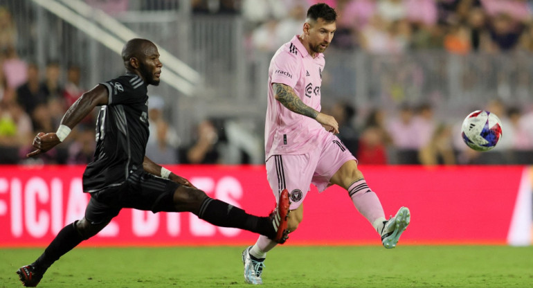 Lionel Messi en acción contra Nashville SC. Foto: Reuters.