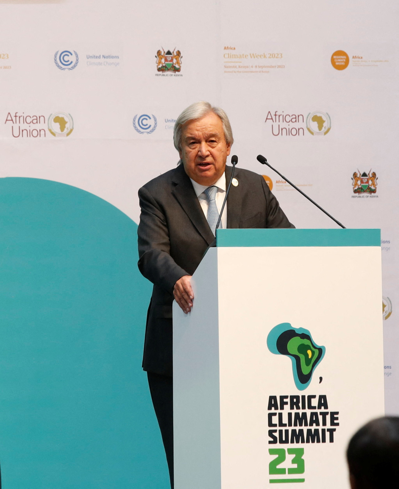 António Guterres en la Cumbre de África del Clima. Foto: Reuters.