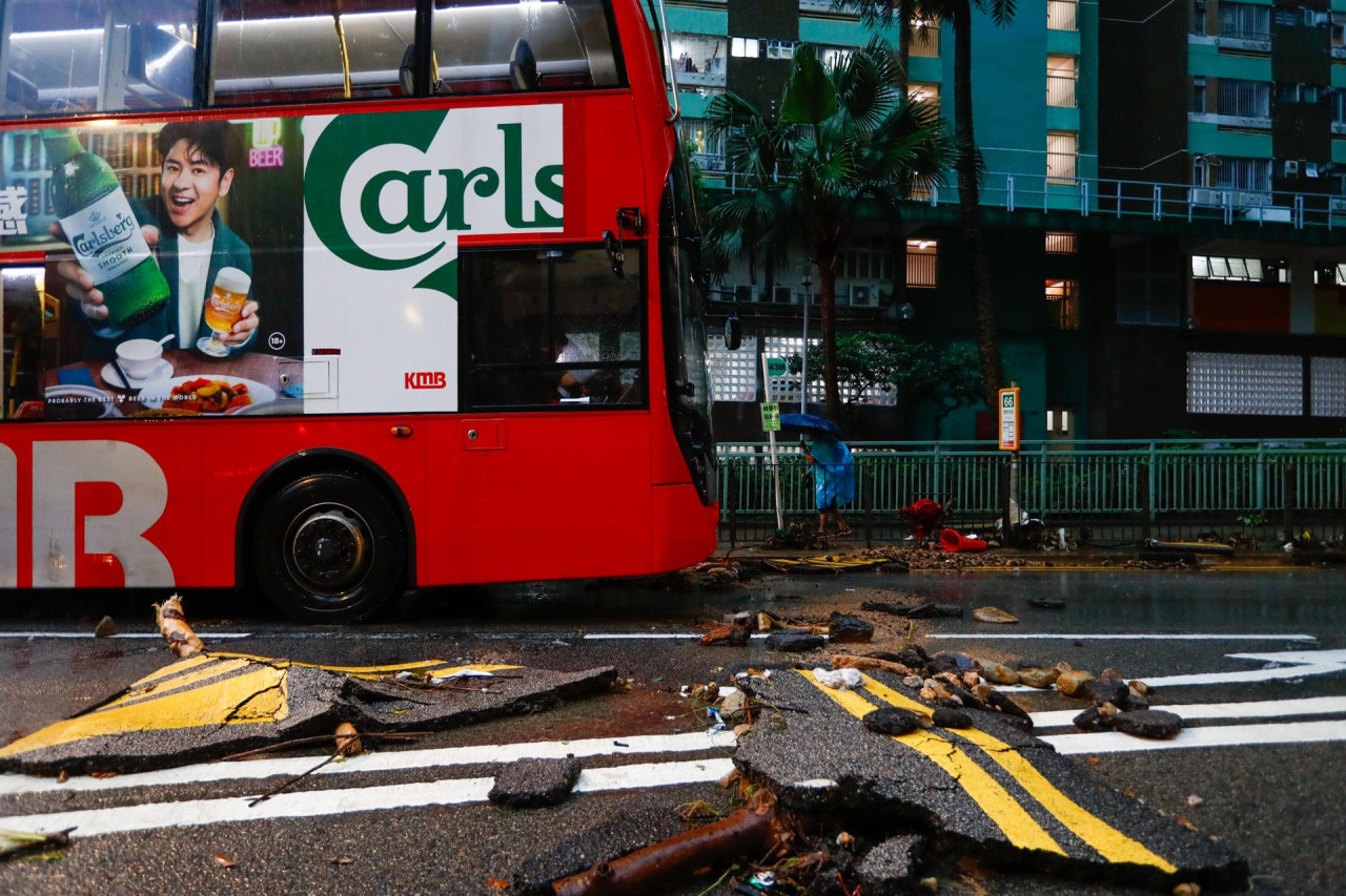 Inundaciones en Hong-Kong. Foto: EFE