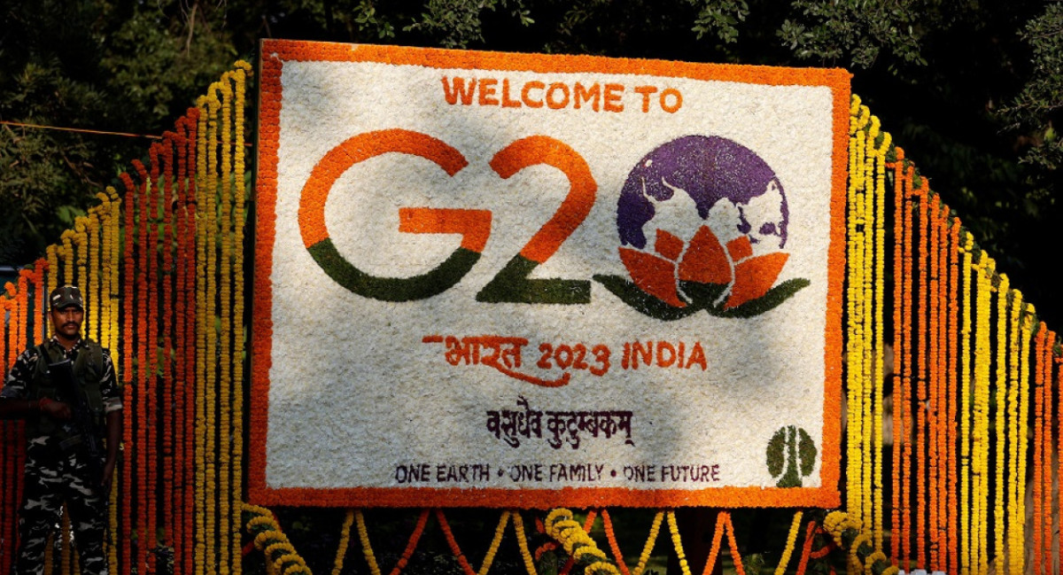 Cartel de bienvenida a la Cumbre del G20. Foto: Reuters.