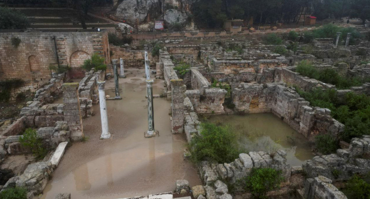 La ciudad de Shahhat cubierta por agua luego del ciclón en Libia. Foto: Reuters.