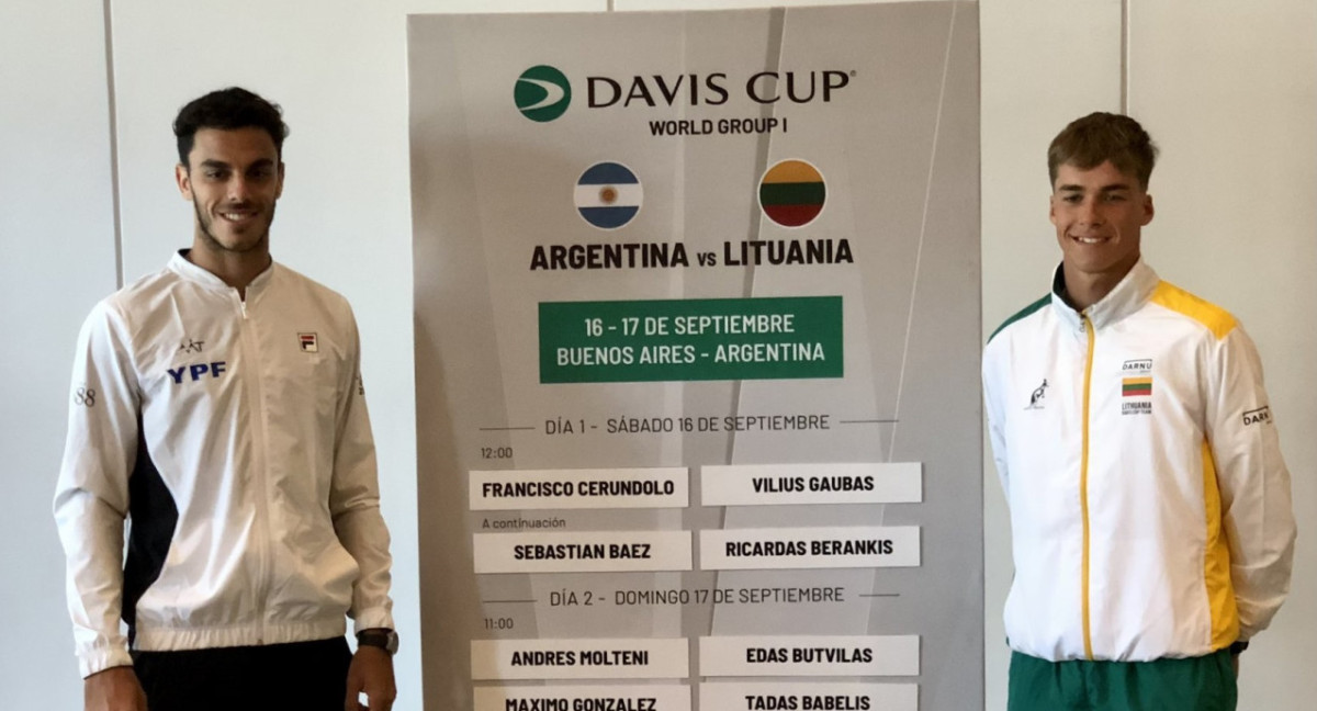 Sorteo Copa Davis entre Argentina y Lituania. Foto: @AATenis.