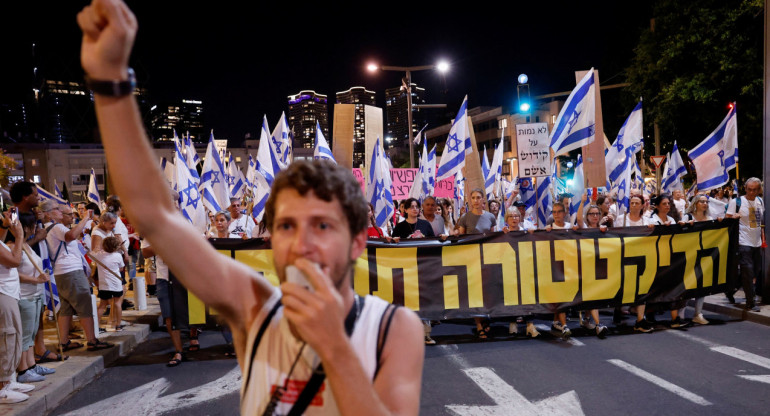 Protestas contra la reforma judicial en Israel. Foto: Reuters.