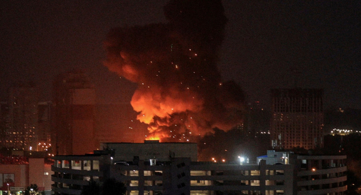 Guerra entre Rusia y Ucrania. Ataque nocturno. Foto: NA.