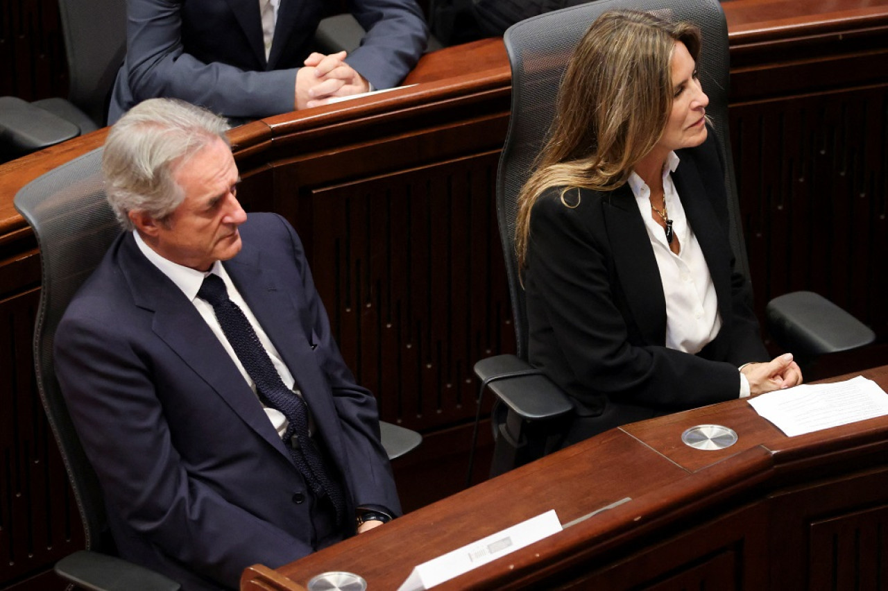 Lina y Fernando Botero, hijos de Fernando Botero. Foto: Reuters.