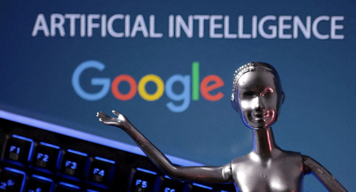 Logo de inteligencia artificial y Google. Foto: Reuters.