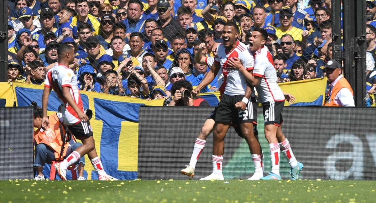 Gol de Salomón Rondón; Superclásico; Boca vs. River. Foto: Télam.