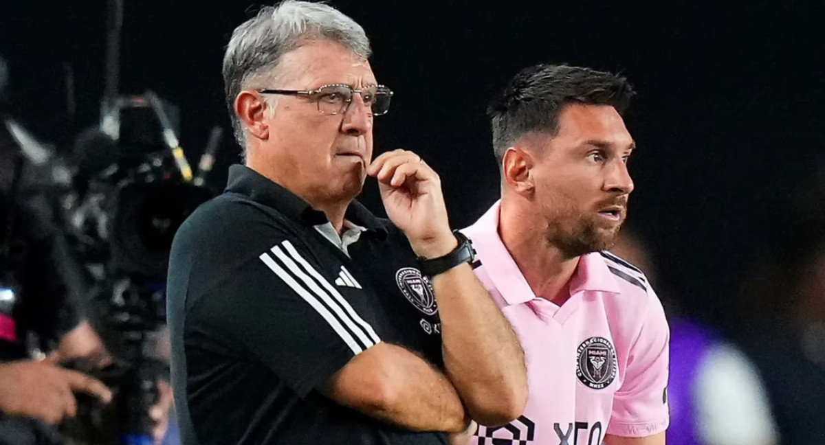 Tata Martino y Lionel Messi, Inter Miami. Foto: Reuters