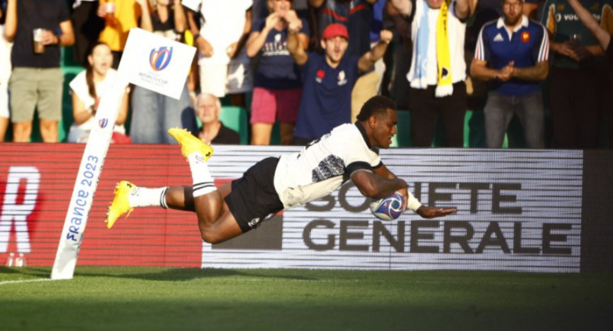 Jason Tuisova en el Mundial de Rugby 2023. Foto: REUTERS.