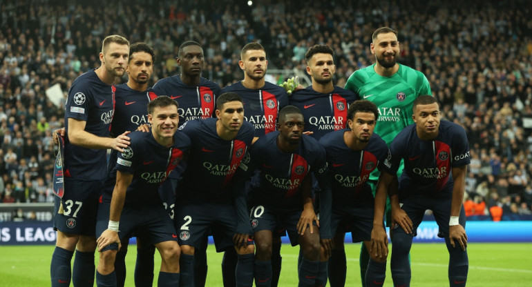 La formación de PSG ante Newcastle. Foto: Reuters.