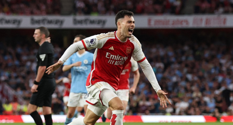 Gabriel Martinelli; Arsenal vs. Manchester City. Foto: Reuters.