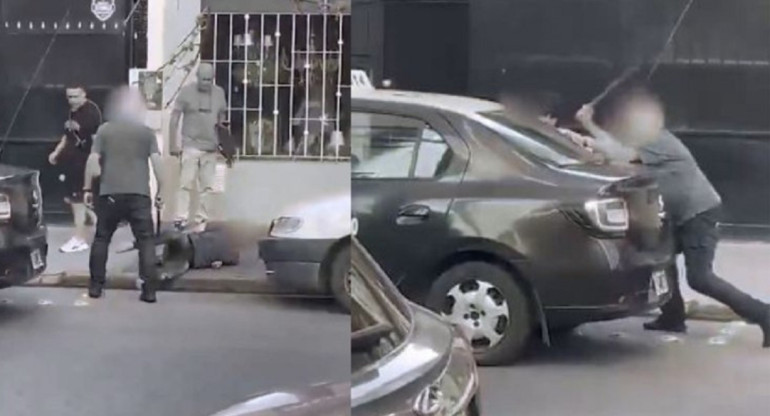 Otro taxista que vio la situación, activó el botón de pánico y alertó a la Policía. Foto: NA.