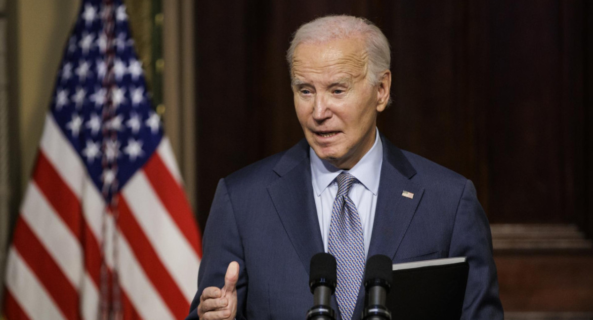 Joe Biden ante líderes de la comunidad judía por el conflicto en Israel. Foto: EFE.