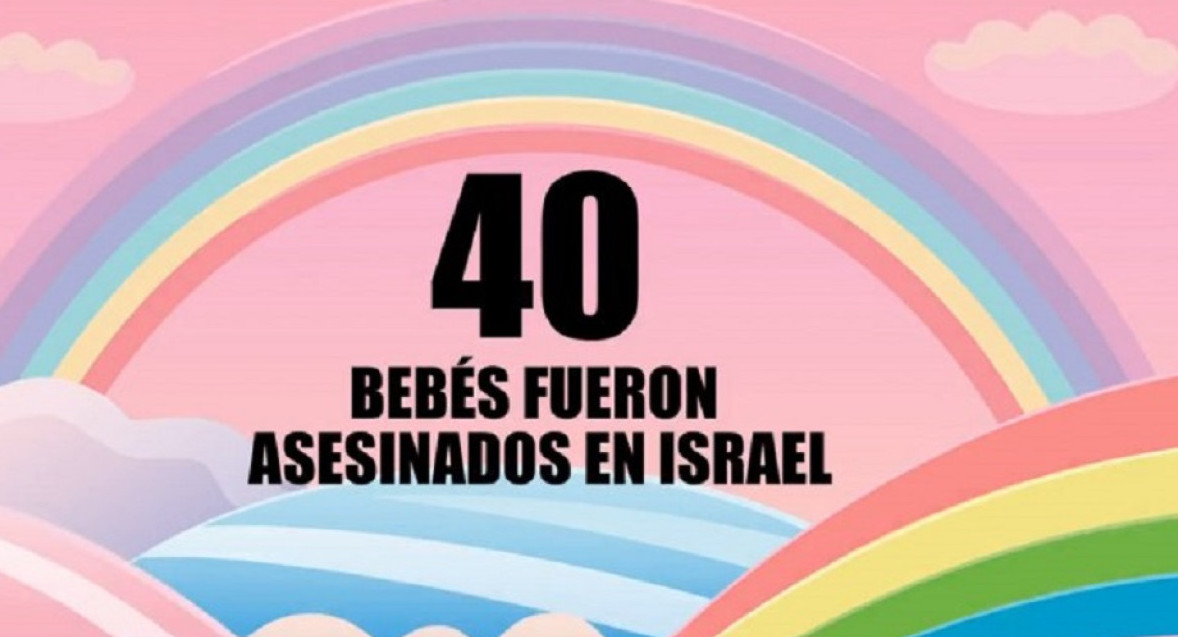 Mensaje de Israel por los asesinatos de bebés a manos de Hamas. Foto: NA.