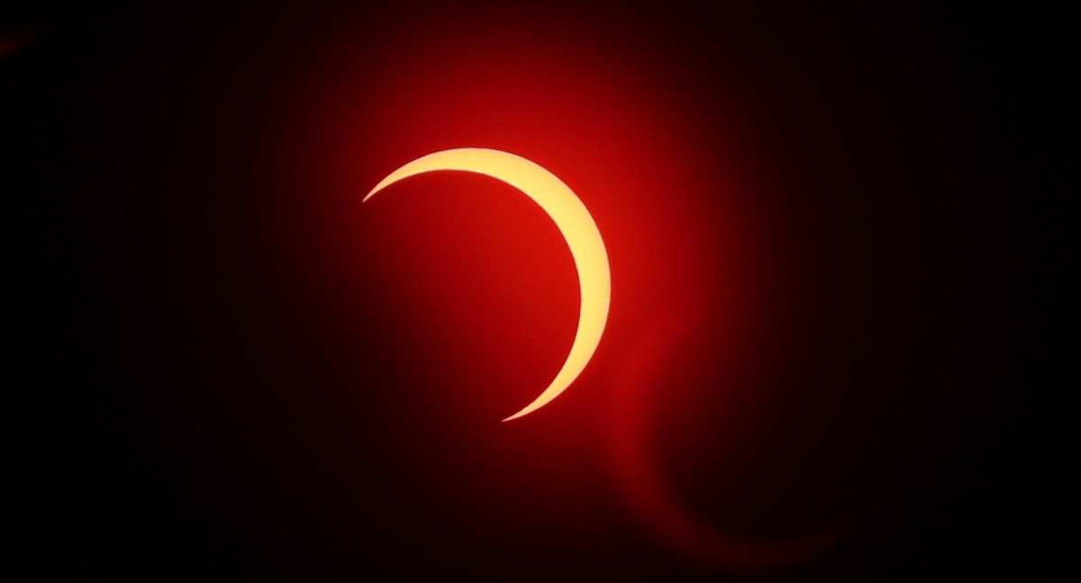 Eclipse solar anular. Foto: EFE.