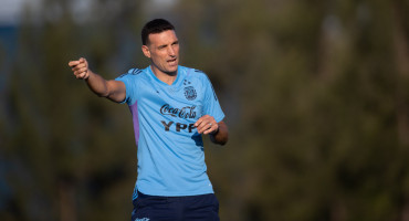 Lionel Scaloni en el entrenamiento de la Selección argentina. Foto: NA.