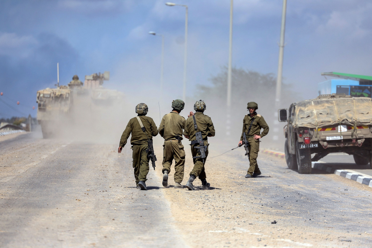 Soldados israelíes en la Franja de Gaza. Foto: NA.