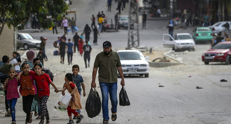 Desplazados por el conflicto entre Israel y Hamas. Foto: EFE.