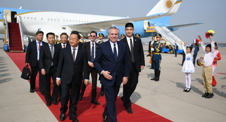 Alberto Fernández en China. Foto: EFE.