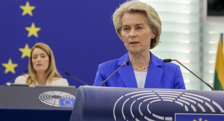 Ursula von der Leyen advirtió del papel "endiablado" de Irán en la lucha entre Israel y Hamas. Foto: EFE.