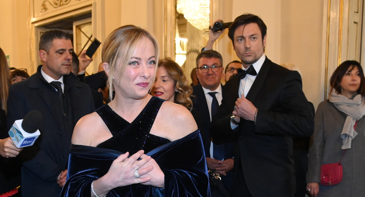 Giorgia Meloni y Andrea Giambruno. Foto: Reuters.