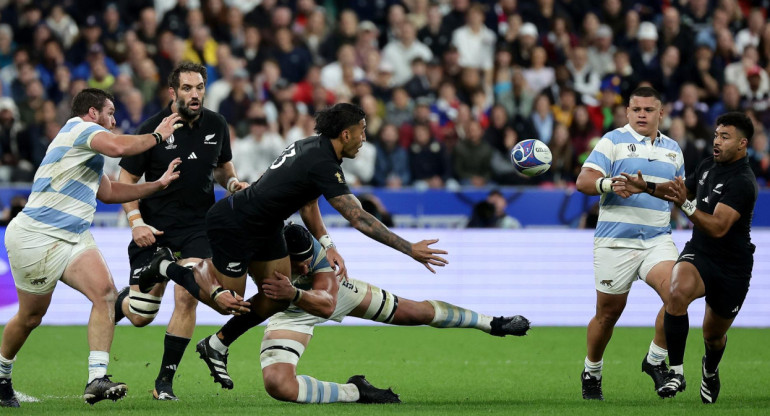 All Blacks vs Los Pumas, Mundial de Rugby. Foto: EFE