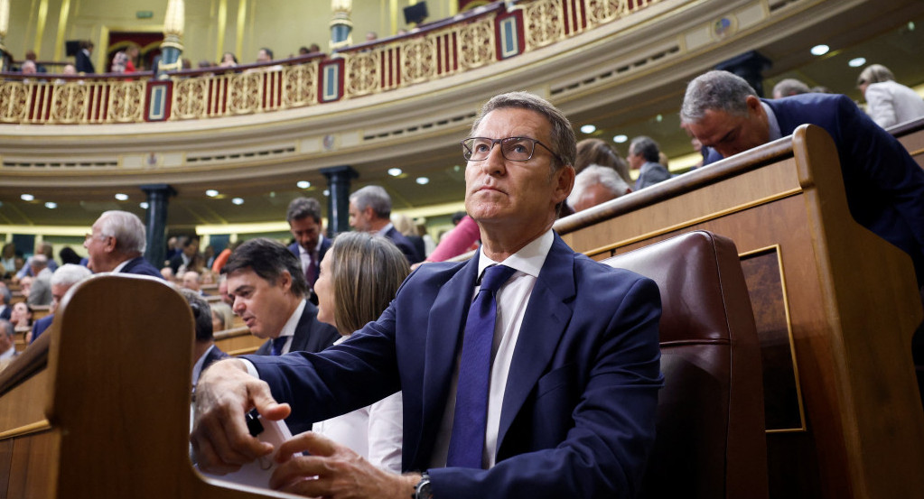 Alberto Núñez Feijóo​ en la Cámara de Diputados de España. Foto Reuters.