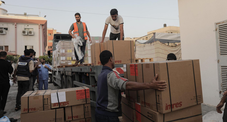 Ayuda humanitaria para Gaza. Foto: EFE.