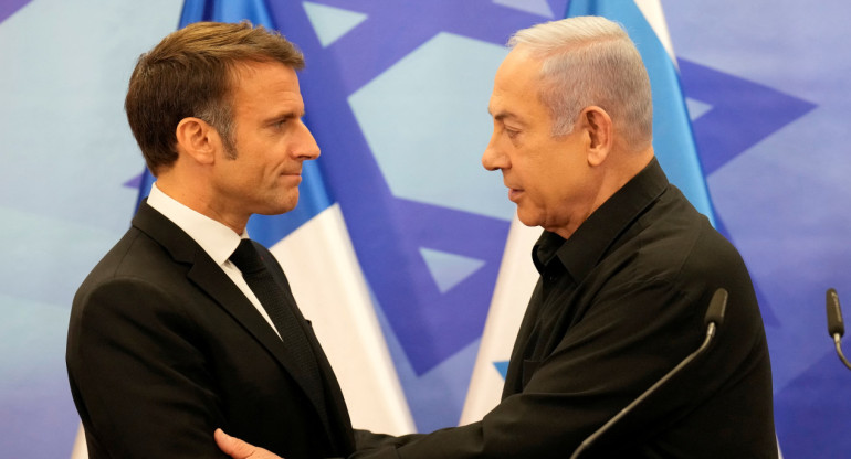 Emmanuel Macron y Benjamin Netanyahu. Foto: REUTERS.