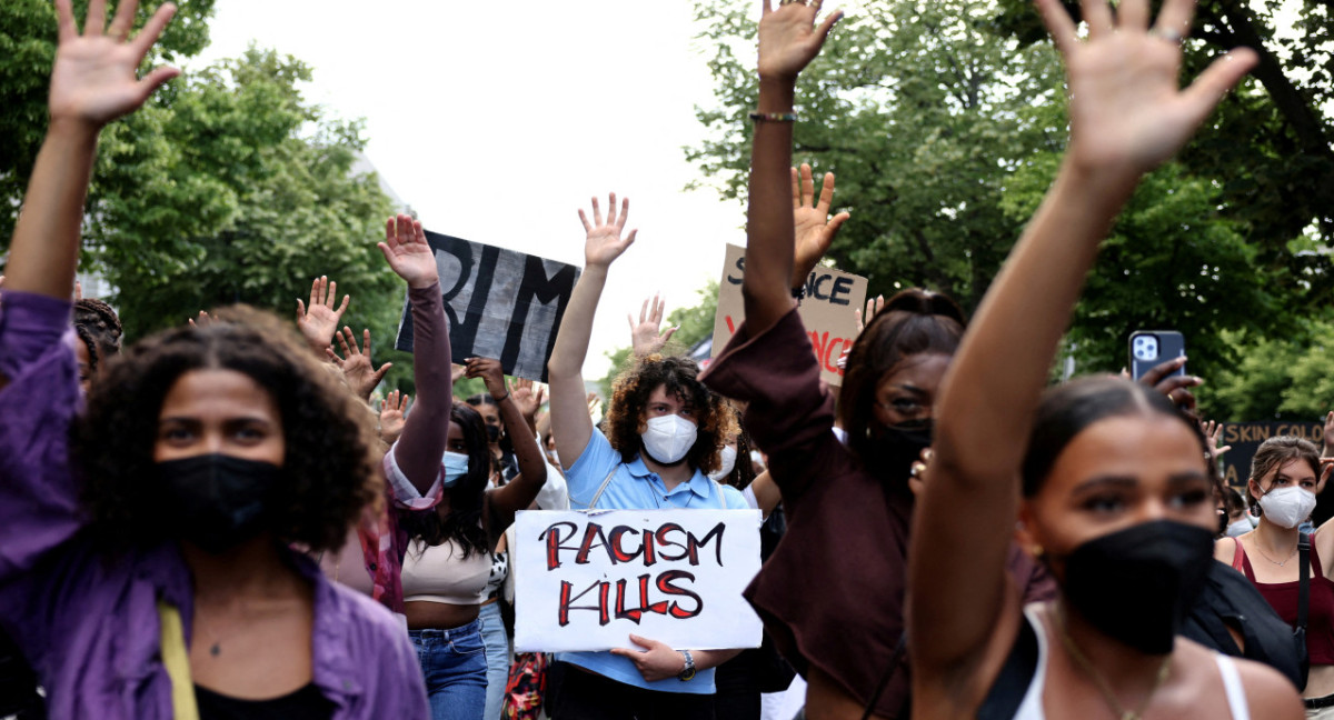 Manifestación antirracista en Europa. Foto: Reuters.