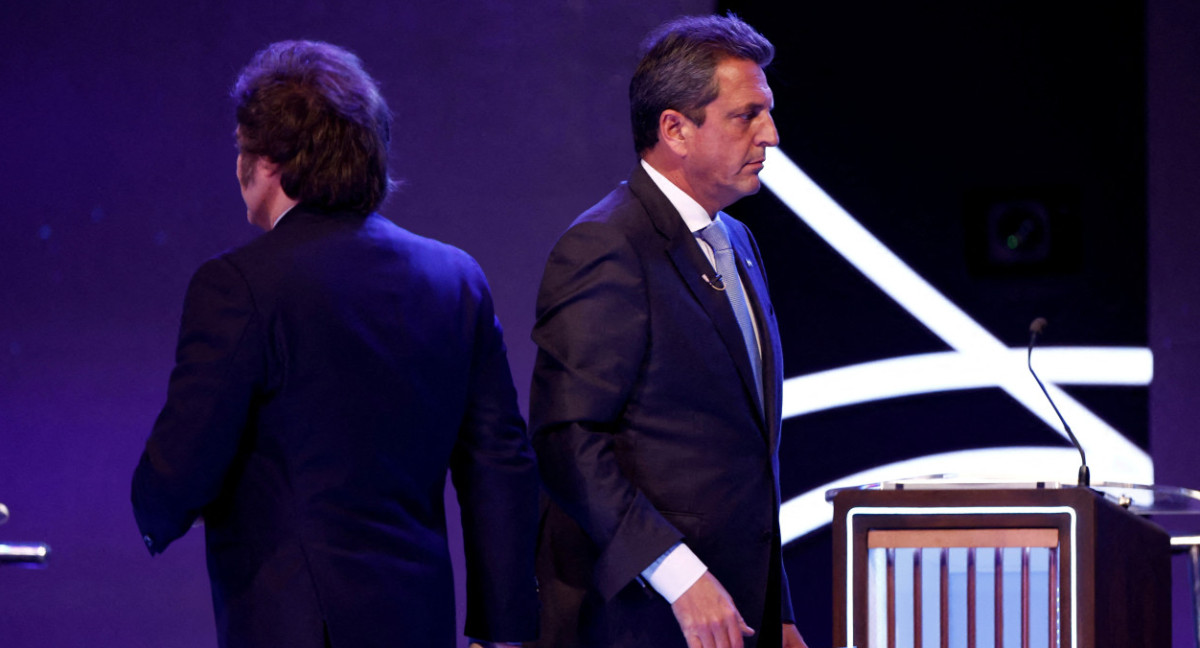 Javier Milei y Sergio Massa, candidatos a presidente. Foto: Reuters