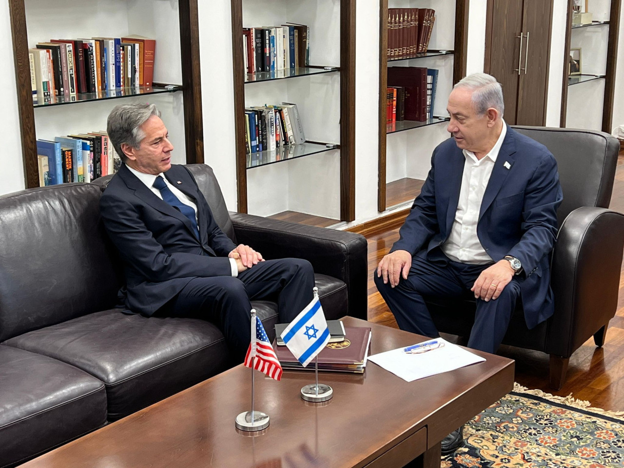 Antony Blinken y Benjamin Netanyahu. Foto: EFE.