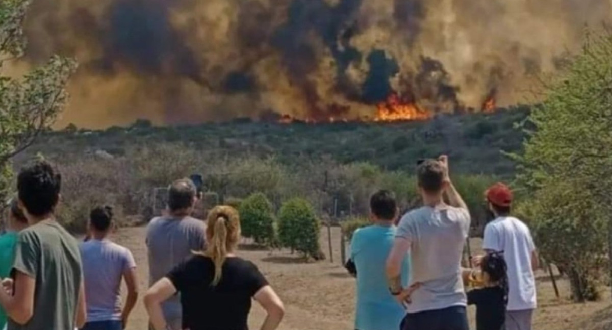 Incendio forestal en Córdoba. Foto: NA.