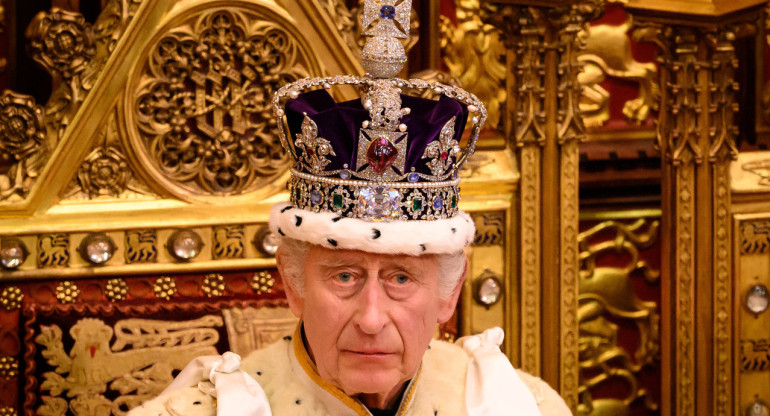 Carlos III en su primer discurso como rey ante el Parlamento. Foto: Reuters.