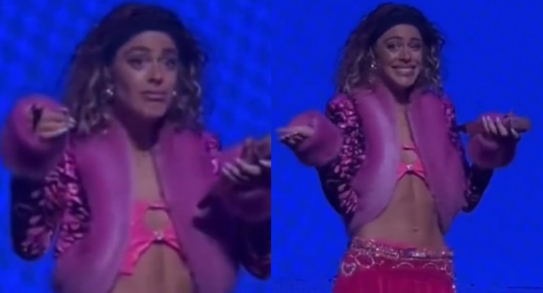 Tini Stoessel se olvidó la letra de la canción donde colaboró con Emilia. Foto: captura.