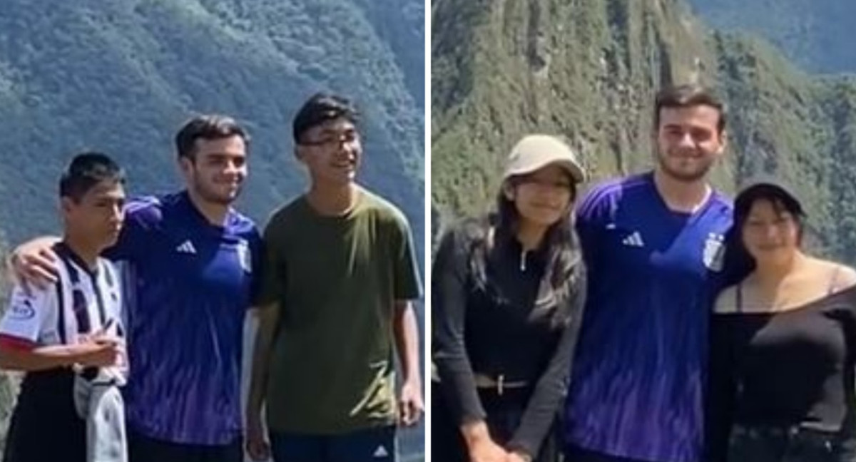 El joven que se volvió viral en Machu Picchu. Foto: captura de pantalla.