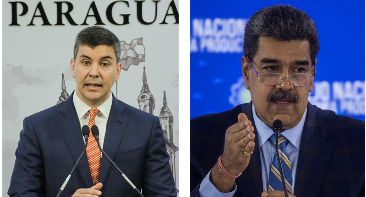 Santiago Peña y Nicolás Maduro. Foto: EFE.