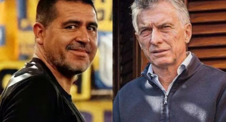 Juan Román Riquelme y Mauricio Macri. Foto: NA