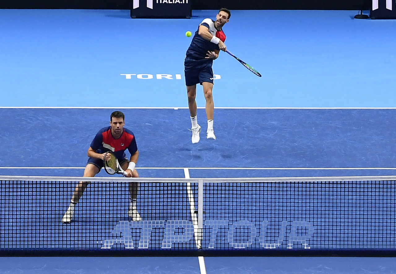 Horacio Zeballos y Marcel Granollers en el ATP Finals 2023. Foto: EFE.