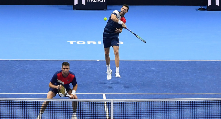 Horacio Zeballos y Marcel Granollers en el ATP Finals 2023. Foto: EFE.