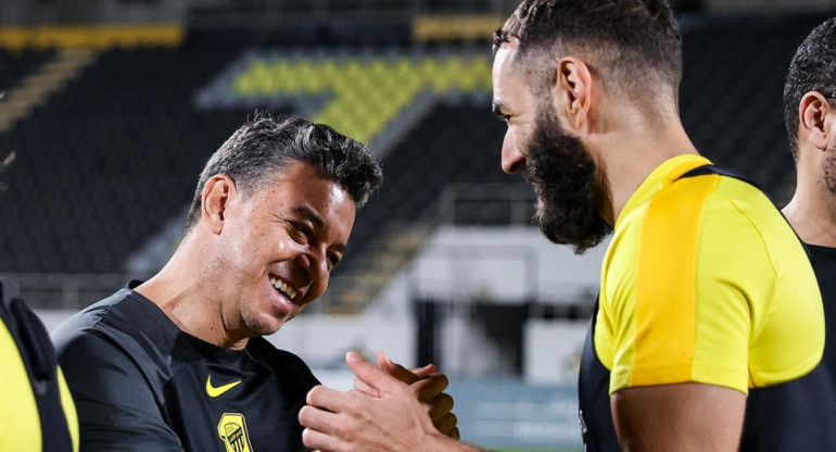 Marcelo Gallardo dirigirá a Karim Benzema. Foto: X @ittihad.