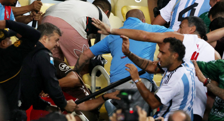 Incidentes en la previa del Brasil-Argentina en el Maracaná. Foto: NA