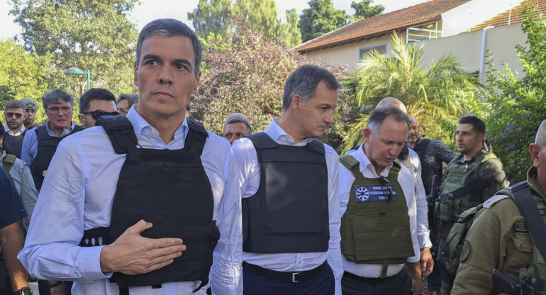 Pedro Sánchez en su visita a Israel. Foto: EFE