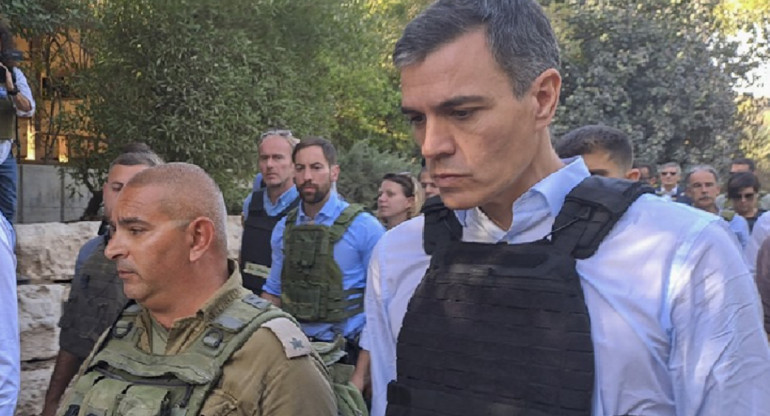 Pedro Sánchez en su visita a Israel. Foto: EFE