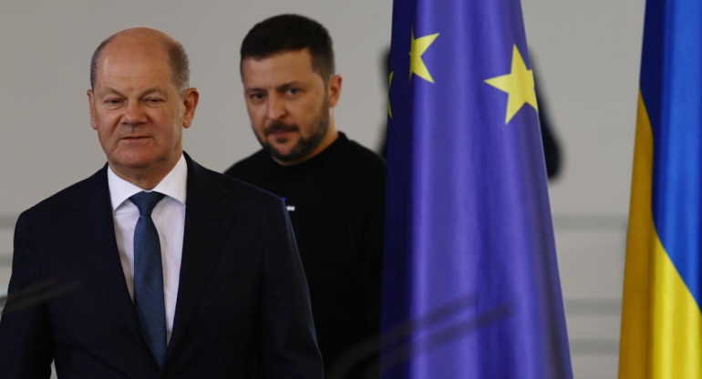 Zelenski y Scholz. Foto: EFE