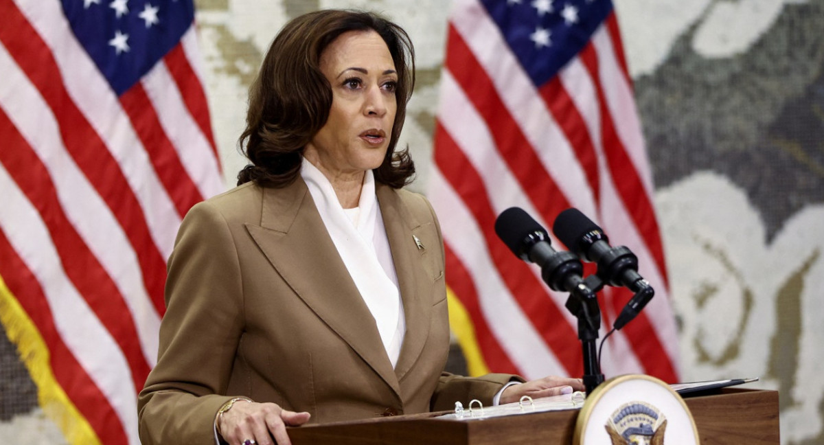 Kamala Harris le suplicó "más esfuerzos" a Israel para proteger sus civiles. Foto: Reuters.