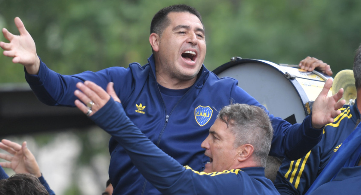 Juan Román Riquelme en la convocatoria de los hinchas de Boca. Foto: Télam