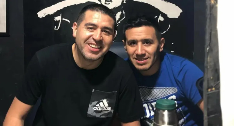 Juan Román Riquelme y Cristian Riquelme.