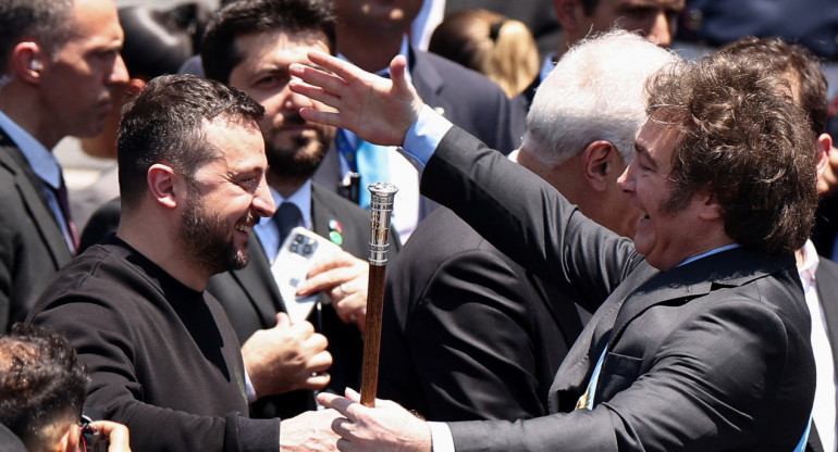 Javier Milei junto a Zelenski. Foto: Reuters