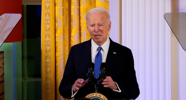 Joe Biden en Jánuca en la Casa Blanca. Foto: Reuters.